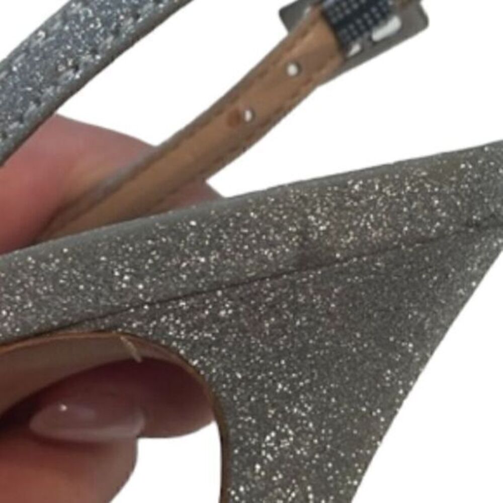 New Schutz Strappy Silver Fine Glitter Heels Sandals NWOB‎ Size 39/9 - Picture 10 of 16